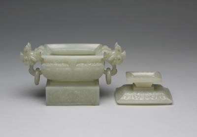 图片[3]-Jade gui-shaped incense burner with bird pattern, Qing dynasty (1644-1911)-China Archive